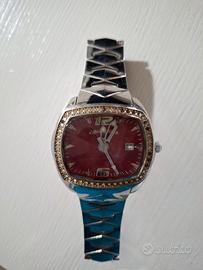 Orologio Chronotech in acciaio e strass