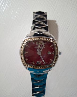 Orologio Chronotech in acciaio e strass