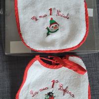 Coppia Bavaglino Natale e Befana