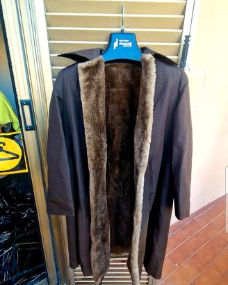 Giacca double face tessuto impermeabile/pelliccia.