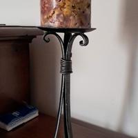 Portacandela con candela e Portaombrelli in rame