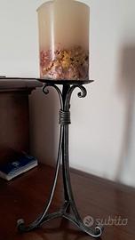 Portacandela con candela e Portaombrelli in rame