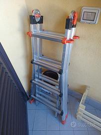Scala  a forbice telescopica in acciaio