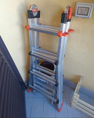 Scala  a forbice telescopica in acciaio