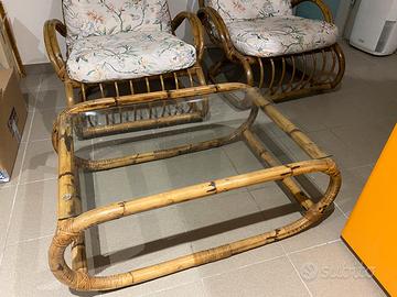 Set da esterno in midollino