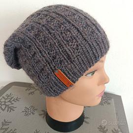 Berretto grigio lungo fantasia