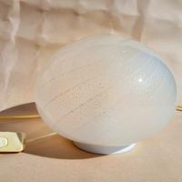 lampada in vetro swirl argentata