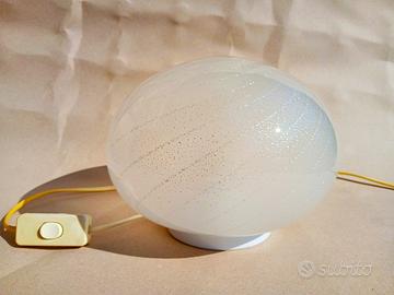 lampada in vetro swirl argentata