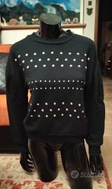 Felpa bambina Sisley   11/12 anni girocollo,nera 