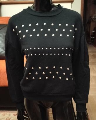 Felpa bambina Sisley   11/12 anni girocollo,nera 