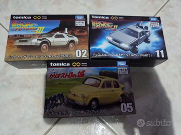 tomica unlimited fiat 500 delorean NUOVI