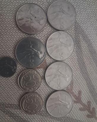 Monete rare: 9 pezzi di 50 lire dl 1972 al 1997