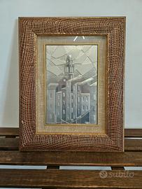 Argento quadro opera ottaviani con cornice
