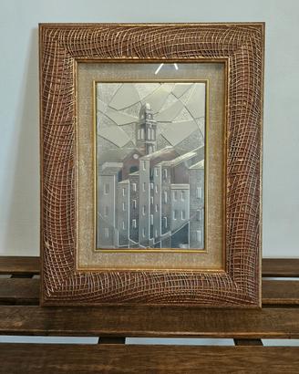 Argento quadro opera ottaviani con cornice