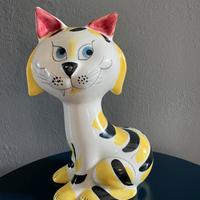 Gatto ceramica artistica quadrifoglio Firenze