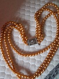 collana vintage argento 800 ed perle 
