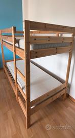 letto a castello con 2 materassi ortopedici