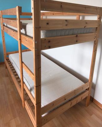 letto a castello con 2 materassi ortopedici