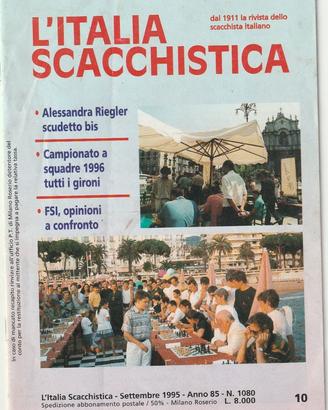 L'ITALIA SCACCHISTCA SETTEMBRE 1995 N° 1080