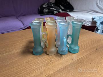 Set bicchierini liquore vintage in vetro satinato