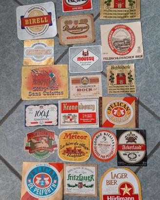 20 etichette di birra anni 80, per collezionisti