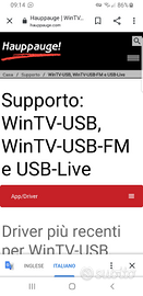 Win TV usb sintonizzatore TV x pc