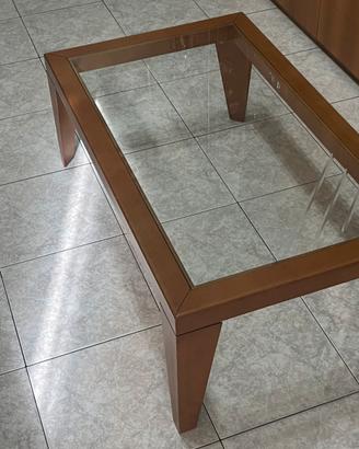 Tavolino in legno e vetro