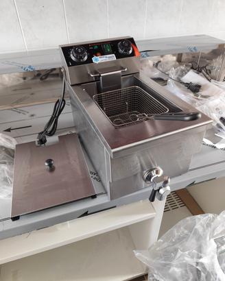 friggitrice elettrica 1 vasca 10lt  con rubinetto