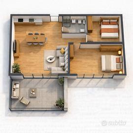 Trilocale a Monza con box auto-cantina e balcone