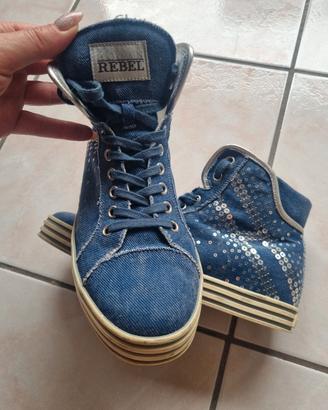 Hogan Rebel Alte vintage 36.5 - Denim e paillettes