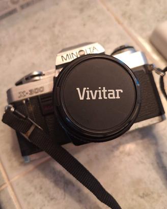 Minolta Vivitar x-300 analogica +2 obbiettivi e fl