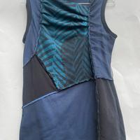 Boho grunge il top lungo, blu e ottanio Desigual