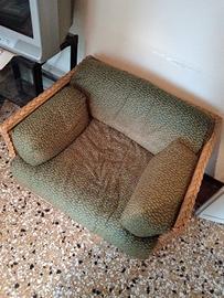 Set di tre poltrone in vimini