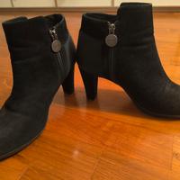 stivaletti Geox neri brillantinati con tacco 