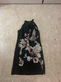 Vestito vintage nero con fiori