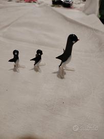 Famiglia pinguini vetro di murano
