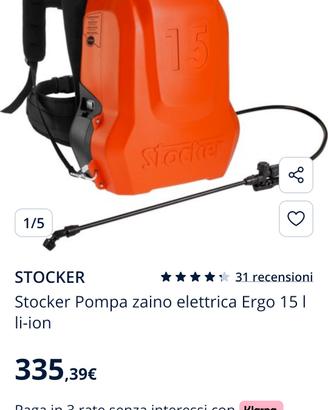 pompa a zaino stocker