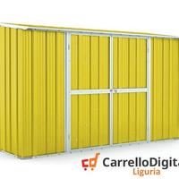 Casetta in lamiera per esterno 307x100cm giallo