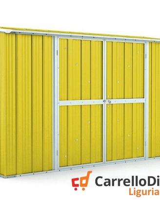 Casetta in lamiera per esterno 307x100cm giallo