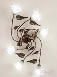 Elegante lampadario da soffitto floreale a 6 luci
