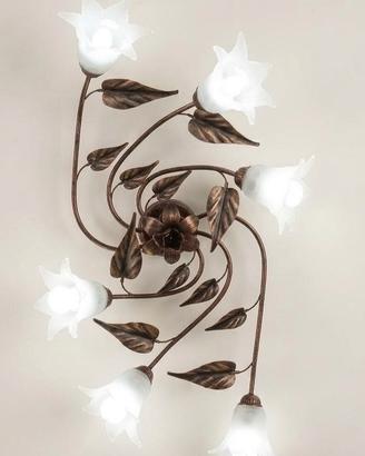Elegante lampadario da soffitto floreale a 6 luci