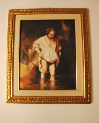Quadro Olio su Tela 60x70 cm – "Donna al Bagno"