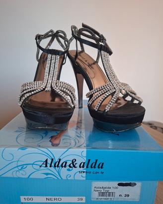 Scarpa nera donna con tacco