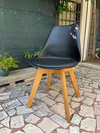 Sedie scandinave Nere/Legno