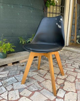 Sedie scandinave Nere/Legno