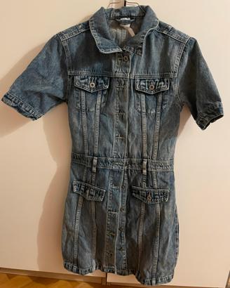 Vestito in denim manica corta