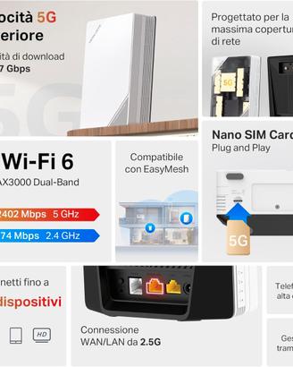 Mercusys TP-Link MB520-5G Router 5G WI-FI 6  SIM