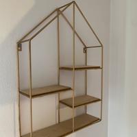 Mensola porta oggetti color ottone/dorato satinato