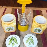 Set Caffettiera vintage 3 Tazze Con Due Barattoli 