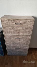 Scarpiera 3 ante color legno seminuova